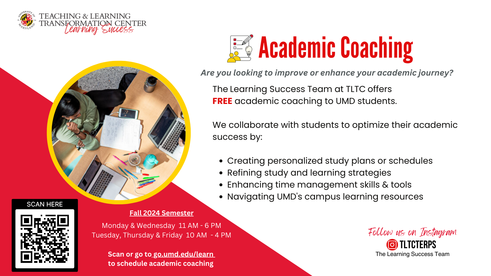 Academic Coaching Schedule an online or in person appointment 