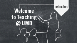 Chalkboard colored illustration that reads "Welcome to teaching at Maryland"