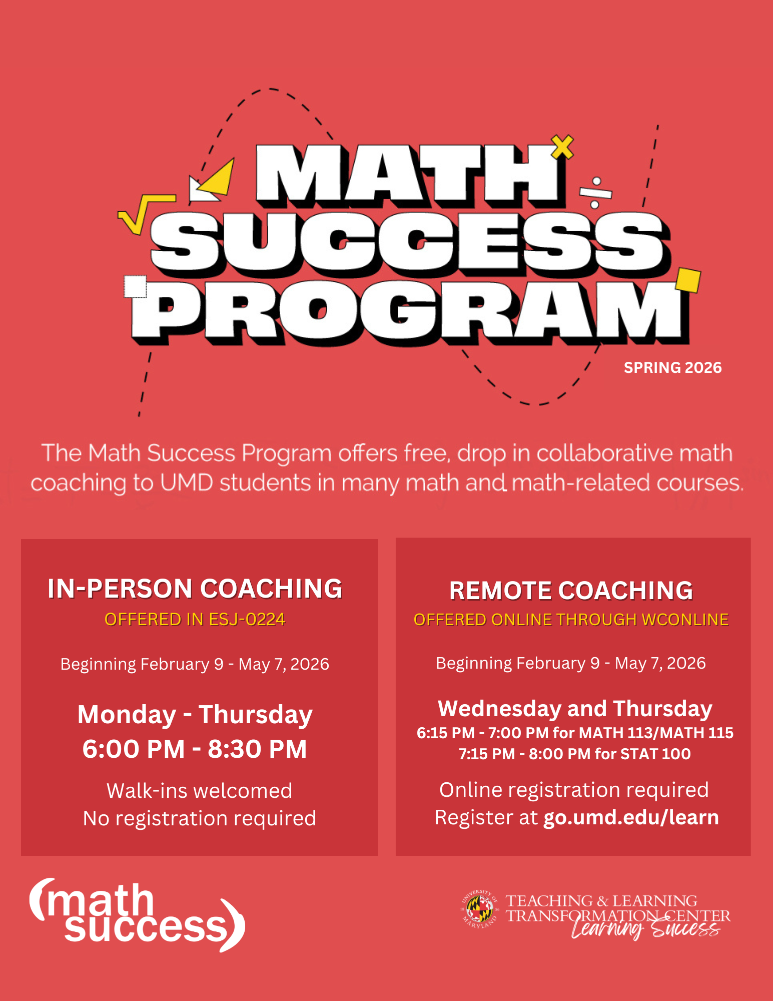Match Success Decorative Flyer, go to go.umd.edu/learn
